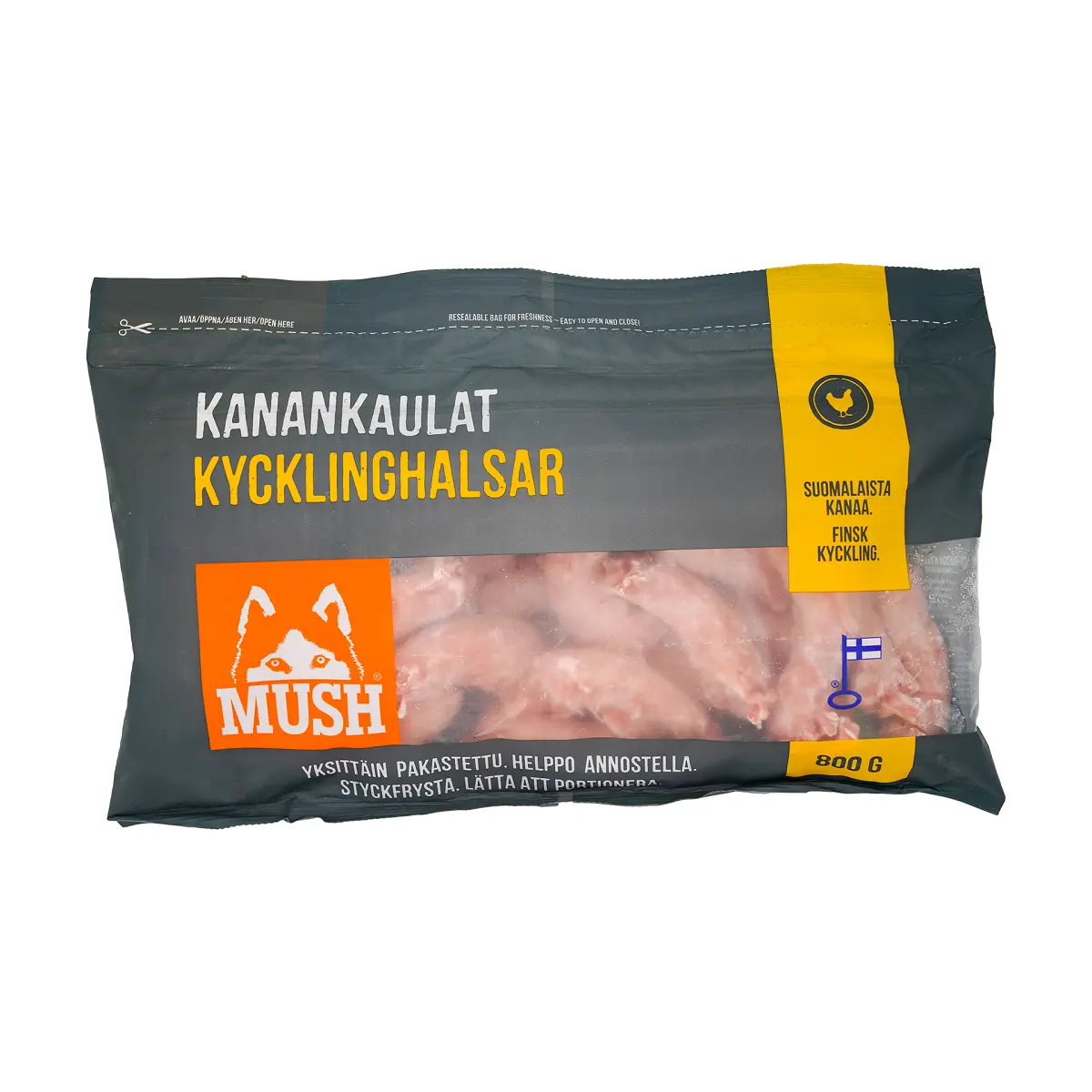 MUSH Basic Kyllingehalse 800 g - Naturlige og sunde hundesnacks